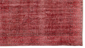 Red Over Dyed Vintage Rug 5'9'' x 9'11'' ft 175 x 301 cm