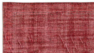 Red Over Dyed Vintage Rug 5'9'' x 9'11'' ft 175 x 301 cm