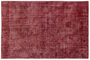 Red Over Dyed Vintage Rug 6'11'' x 10'4'' ft 210 x 315 cm