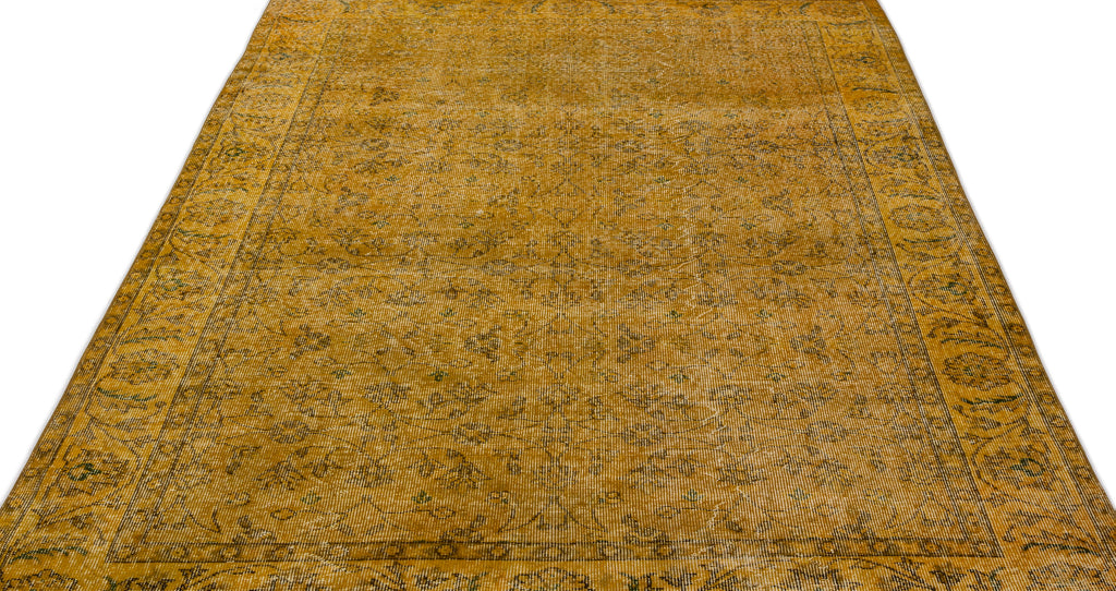 Yellow Over Dyed Vintage Rug 5'5'' x 8'8'' ft 165 x 264 cm