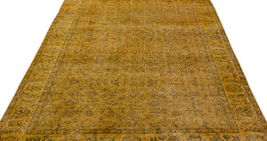 Yellow Over Dyed Vintage Rug 5'5'' x 8'8'' ft 165 x 264 cm