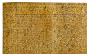 Yellow Over Dyed Vintage Rug 5'5'' x 8'8'' ft 165 x 264 cm