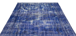Blue Over Dyed Vintage Rug 6'2'' x 8'9'' ft 188 x 266 cm