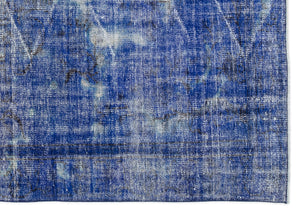 Blue Over Dyed Vintage Rug 6'2'' x 8'9'' ft 188 x 266 cm