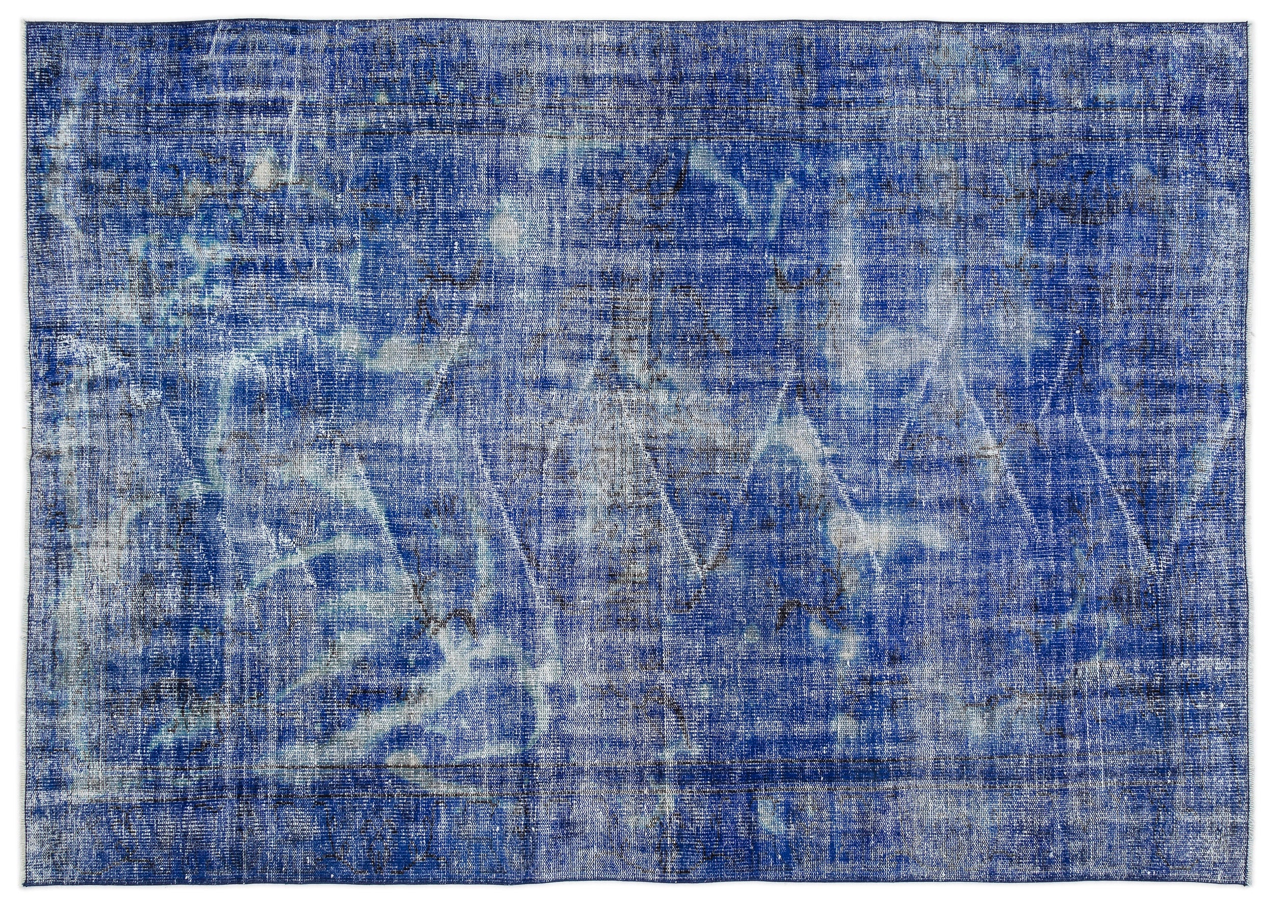 Blue Over Dyed Vintage Rug 6'2'' x 8'9'' ft 188 x 266 cm