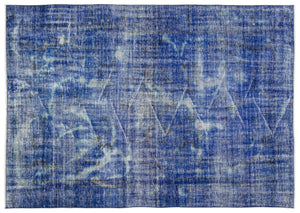 Blue Over Dyed Vintage Rug 6'2'' x 8'9'' ft 188 x 266 cm