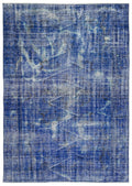 Blue Over Dyed Vintage Rug 6'2'' x 8'9'' ft 188 x 266 cm