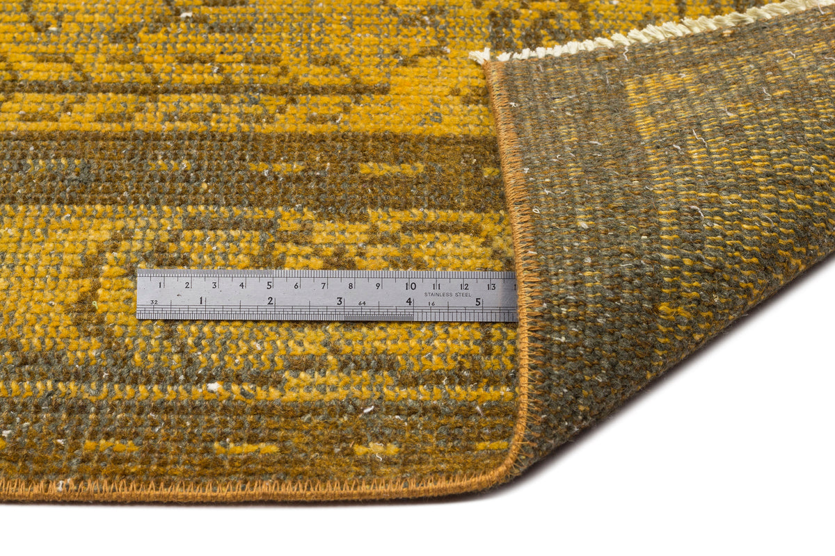Yellow Over Dyed Vintage Rug 5&#39;8&#39;&#39; x 8&#39;12&#39;&#39; ft 172 x 274 cm