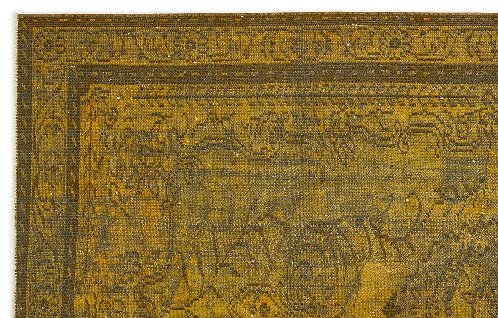 Yellow Over Dyed Vintage Rug 5'8'' x 8'12'' ft 172 x 274 cm