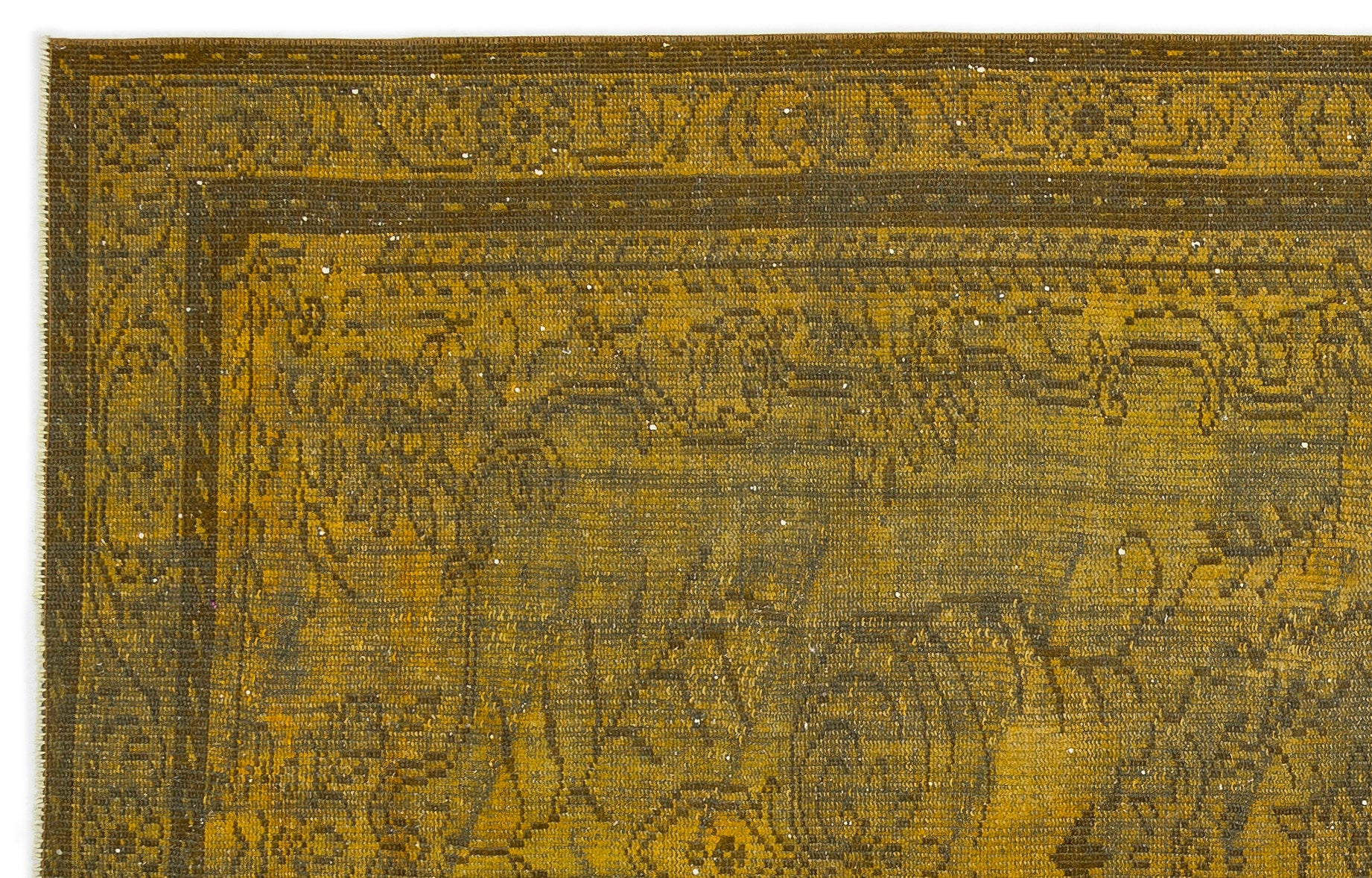 Yellow Over Dyed Vintage Rug 5'8'' x 8'12'' ft 172 x 274 cm