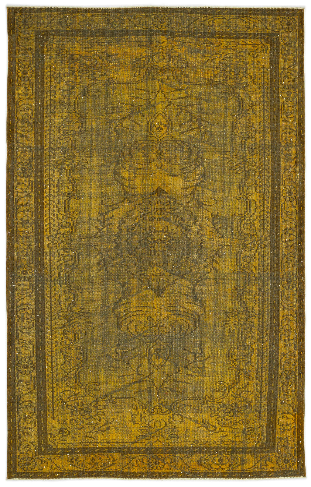 Yellow Over Dyed Vintage Rug 5'8'' x 8'12'' ft 172 x 274 cm