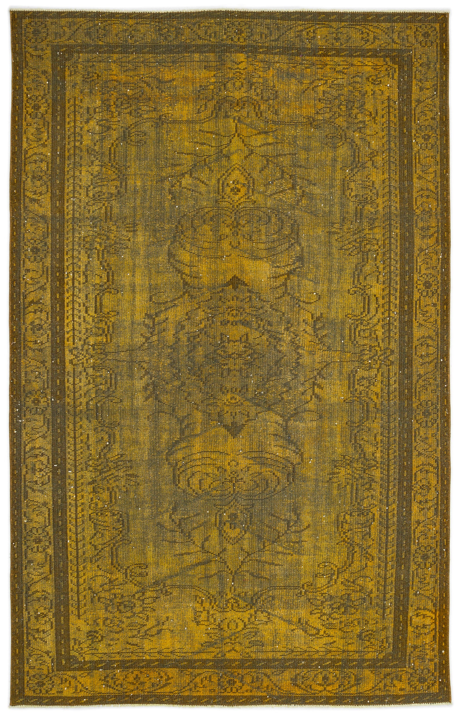 Yellow Over Dyed Vintage Rug 5'8'' x 8'12'' ft 172 x 274 cm