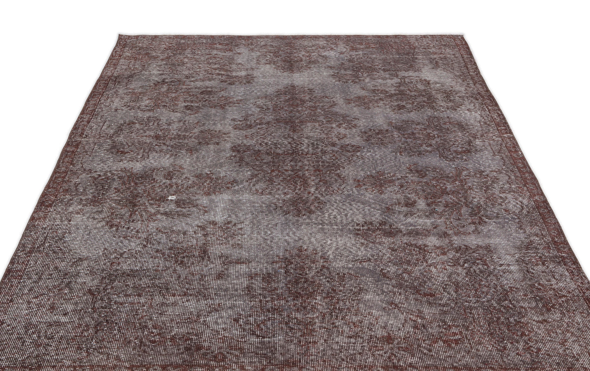 Gray Over Dyed Vintage Rug 5&#39;9&#39;&#39; x 9&#39;2&#39;&#39; ft 174 x 280 cm