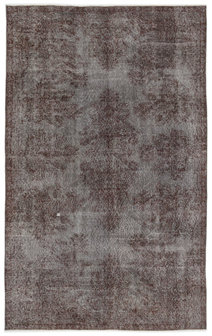 Gray Over Dyed Vintage Rug 5'9'' x 9'2'' ft 174 x 280 cm