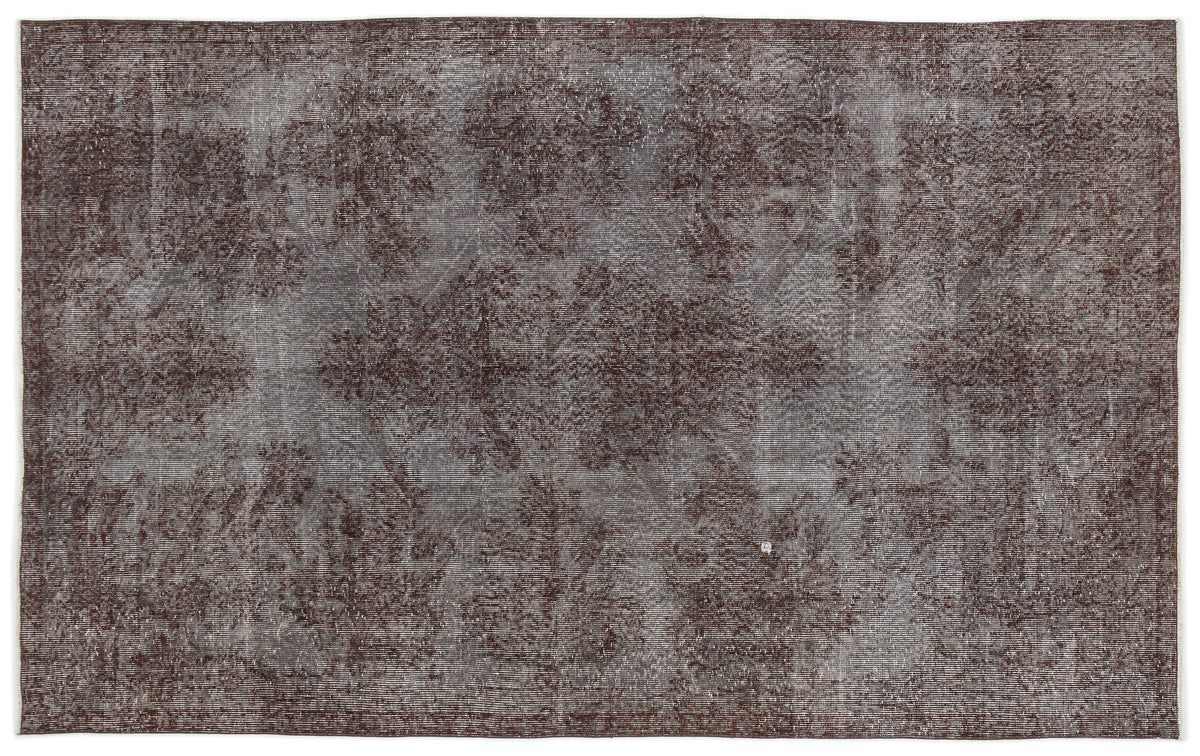 Gray Over Dyed Vintage Rug 5&#39;9&#39;&#39; x 9&#39;2&#39;&#39; ft 174 x 280 cm