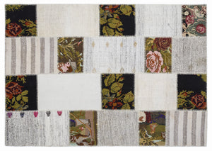 Karabakh Over Dyed Kilim Patchwork Unique Rug 5'3'' x 7'7'' ft 160 x 230 cm