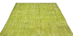 Green Over Dyed Vintage Rug 6'0'' x 8'5'' ft 184 x 256 cm