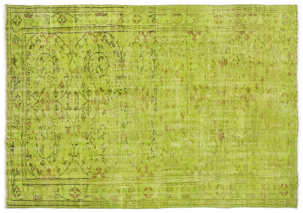 Green Over Dyed Vintage Rug 6'0'' x 8'5'' ft 184 x 256 cm