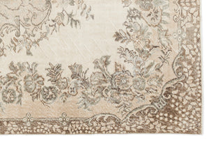 Beige Over Dyed Vintage Rug 5'7'' x 8'4'' ft 170 x 255 cm