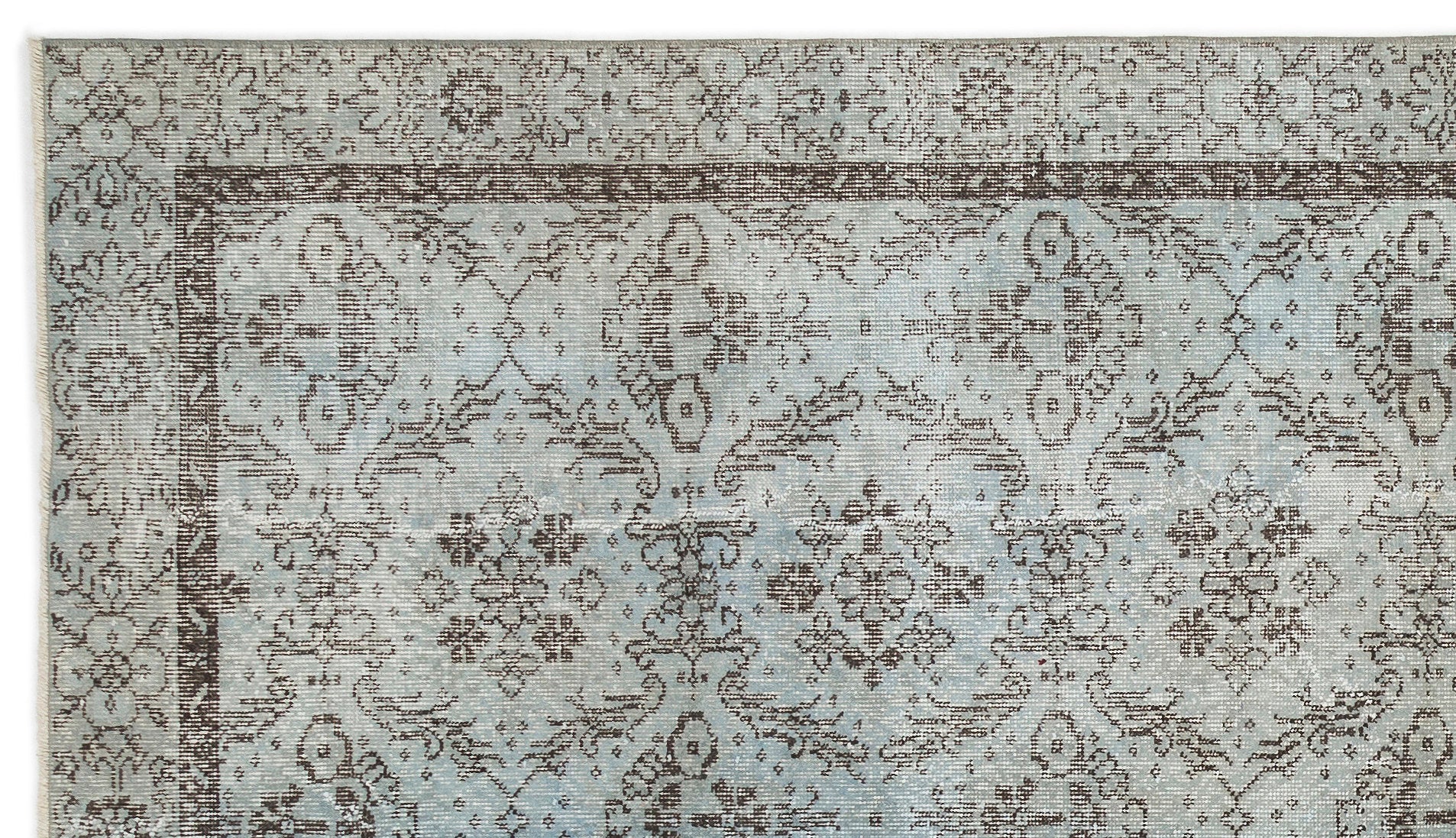Blue Over Dyed Vintage Rug 5'3'' x 9'1'' ft 160 x 278 cm