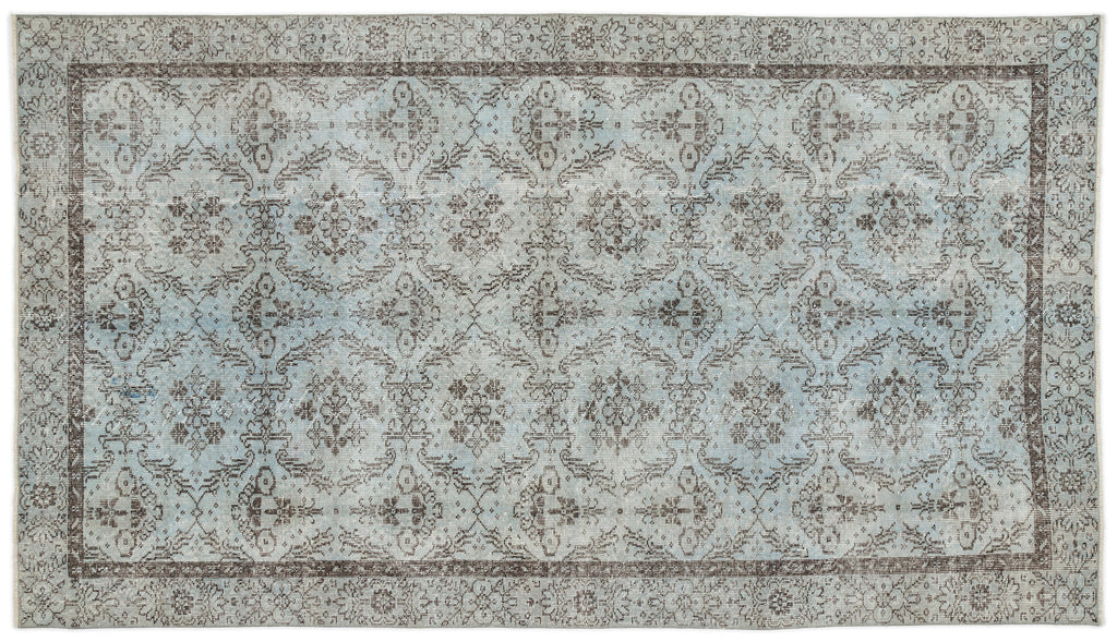 Blue Over Dyed Vintage Rug 5'3'' x 9'1'' ft 160 x 278 cm