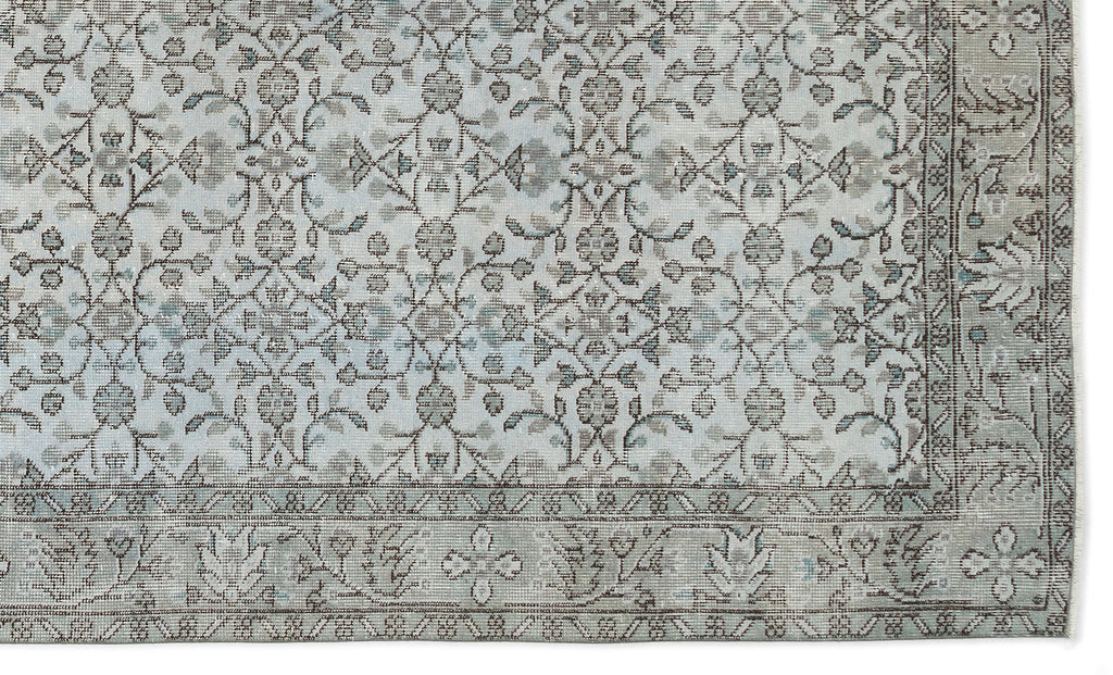Blue Over Dyed Vintage Rug 5'9'' x 9'9'' ft 175 x 298 cm