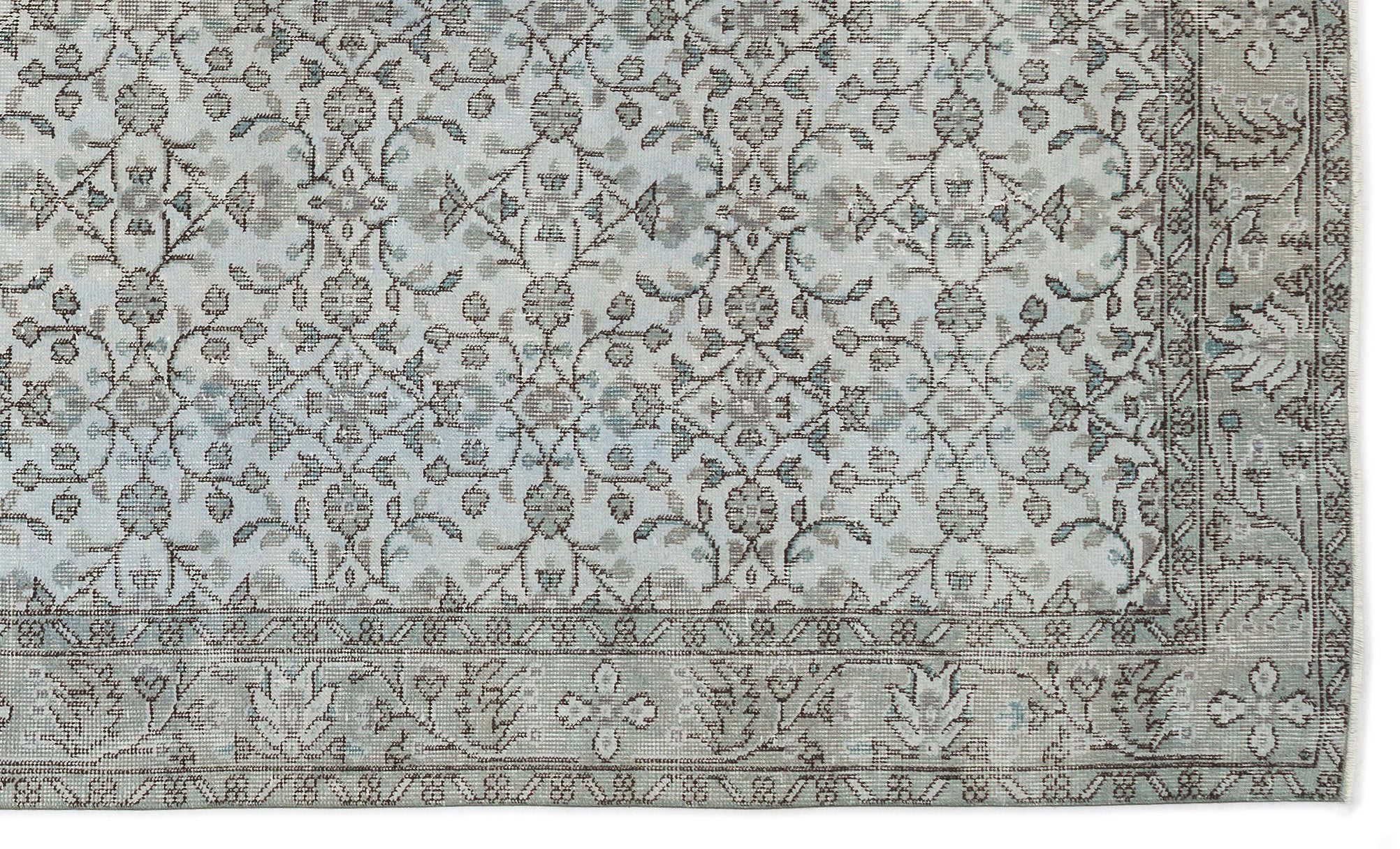 Blue Over Dyed Vintage Rug 5'9'' x 9'9'' ft 175 x 298 cm