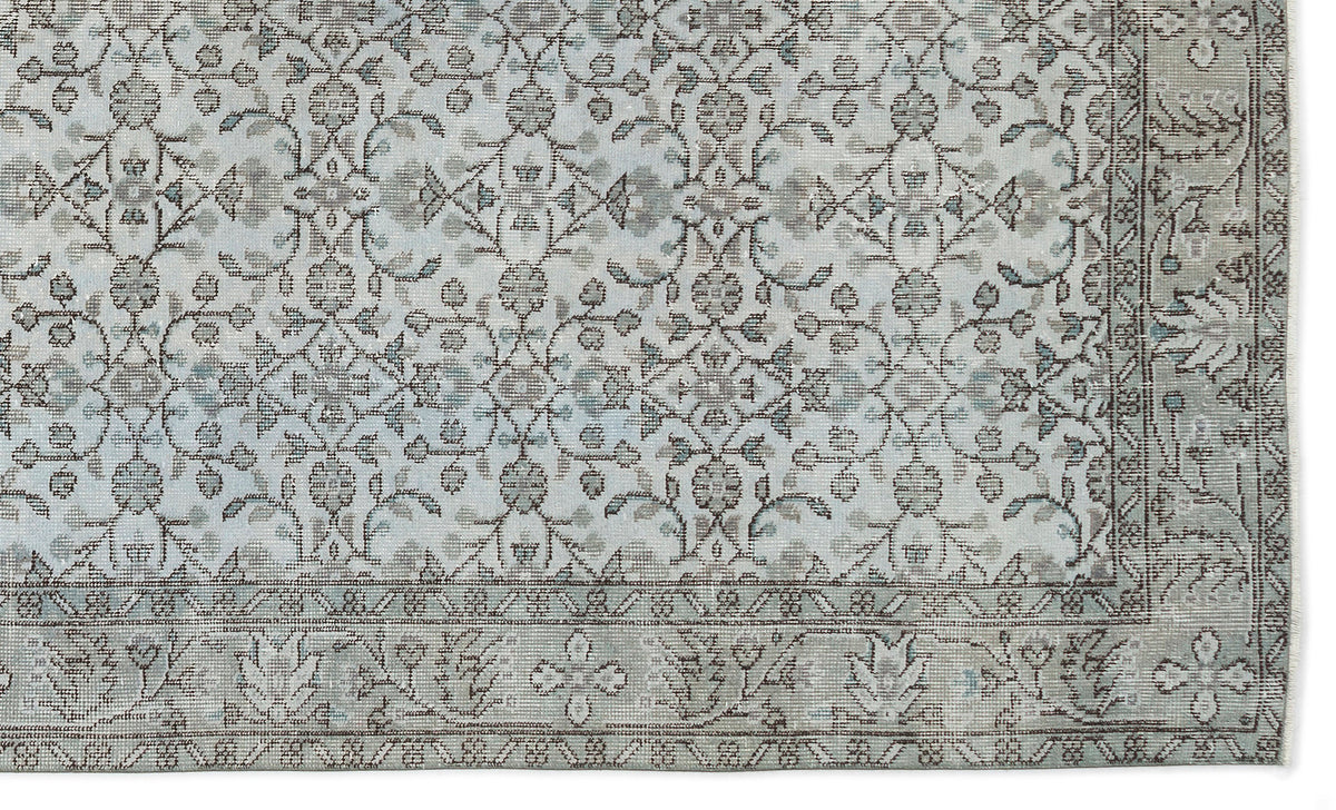 Blue Over Dyed Vintage Rug 5&#39;9&#39;&#39; x 9&#39;9&#39;&#39; ft 175 x 298 cm