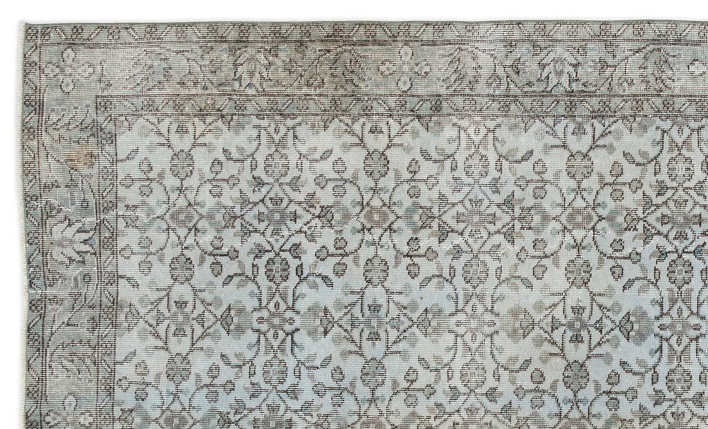 Blue Over Dyed Vintage Rug 5'9'' x 9'9'' ft 175 x 298 cm