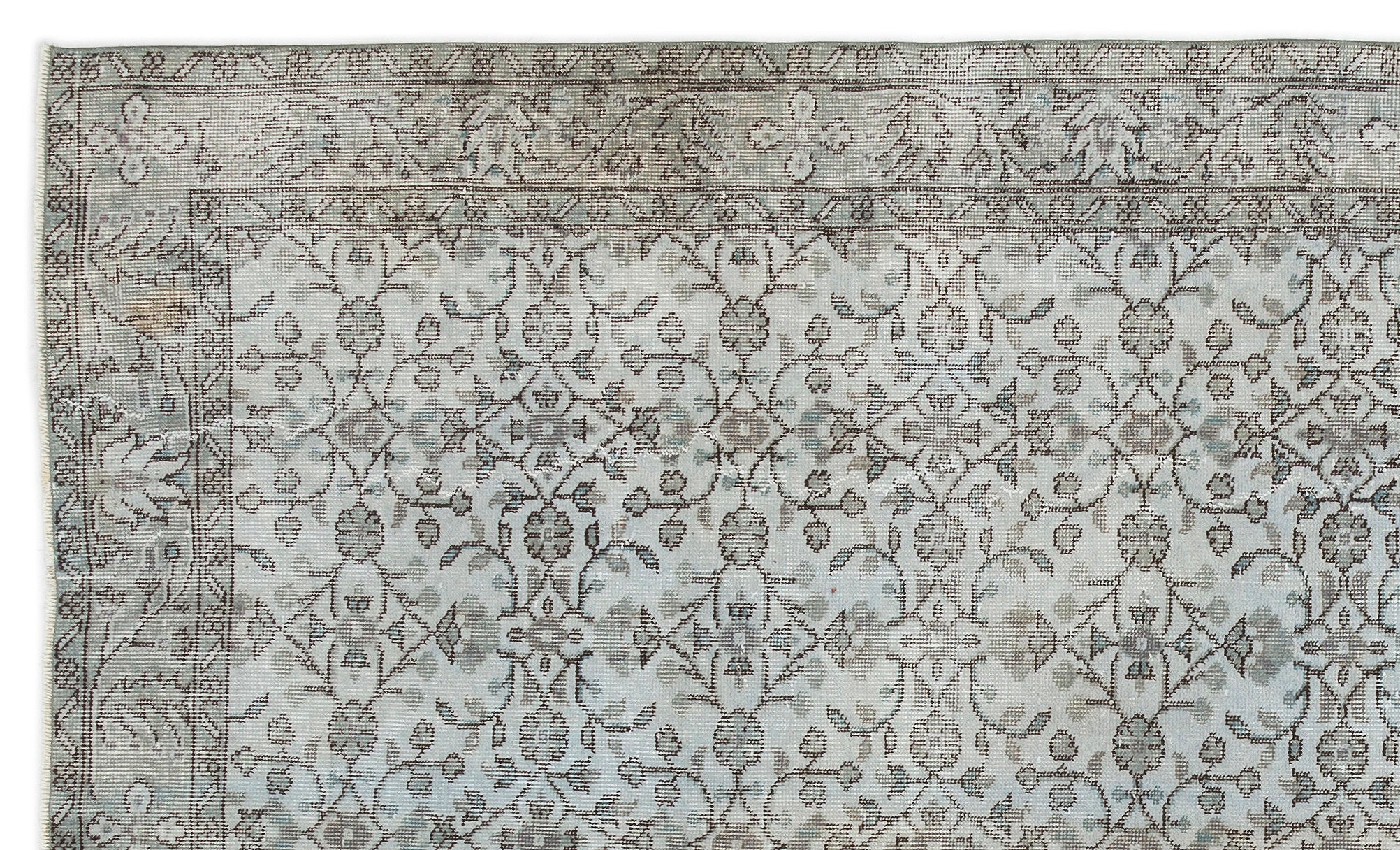Blue Over Dyed Vintage Rug 5'9'' x 9'9'' ft 175 x 298 cm