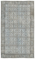 Blue Over Dyed Vintage Rug 5'9'' x 9'9'' ft 175 x 298 cm