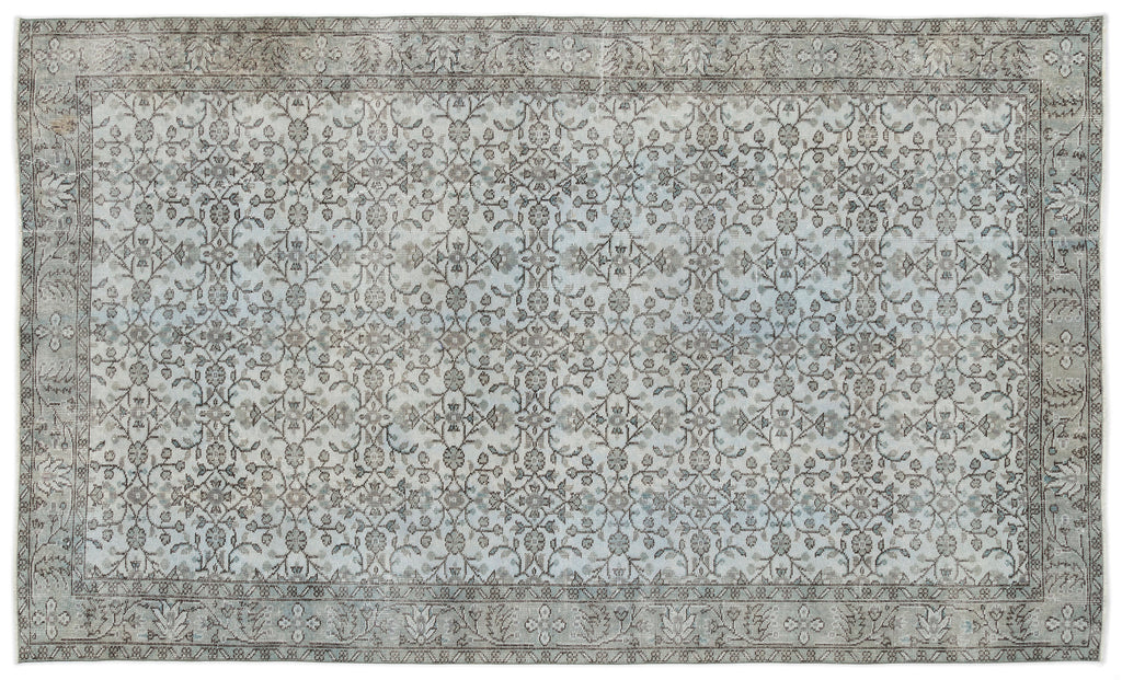 Blue Over Dyed Vintage Rug 5'9'' x 9'9'' ft 175 x 298 cm