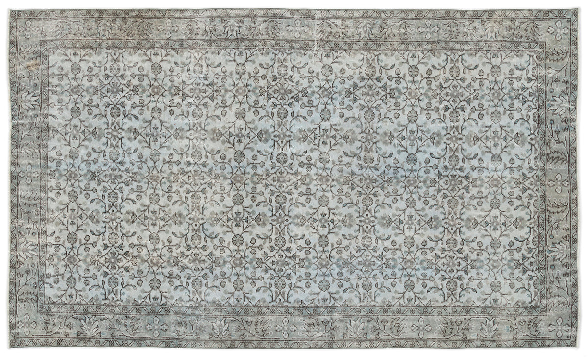 Blue Over Dyed Vintage Rug 5&#39;9&#39;&#39; x 9&#39;9&#39;&#39; ft 175 x 298 cm