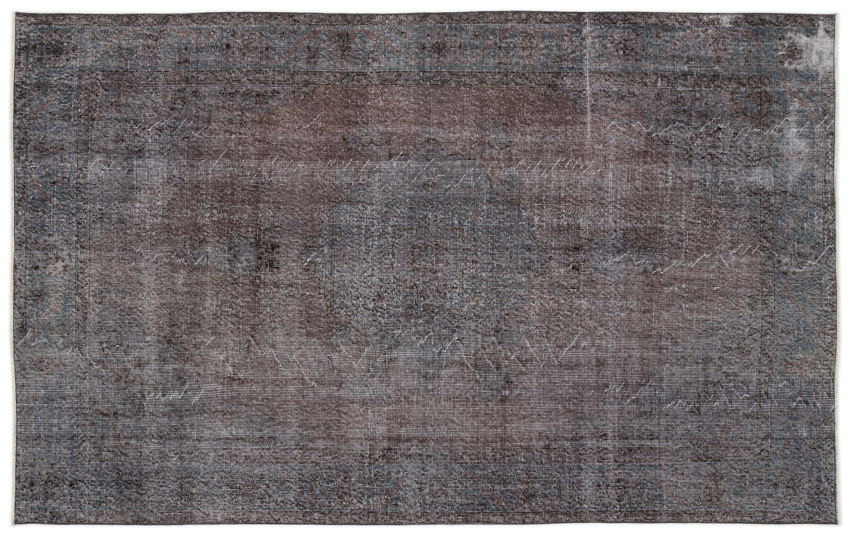 Gray Over Dyed Vintage Rug 5&#39;7&#39;&#39; x 9&#39;1&#39;&#39; ft 170 x 278 cm