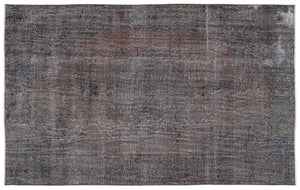 Gray Over Dyed Vintage Rug 5'7'' x 9'1'' ft 170 x 278 cm