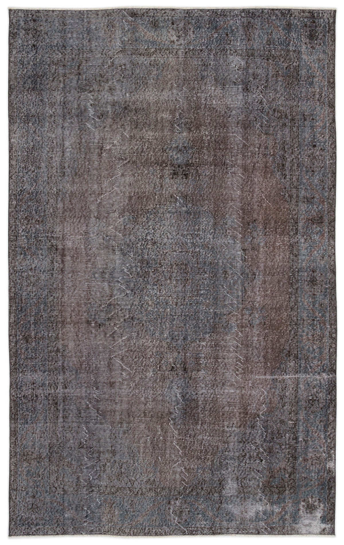 Gray Over Dyed Vintage Rug 5&#39;7&#39;&#39; x 9&#39;1&#39;&#39; ft 170 x 278 cm