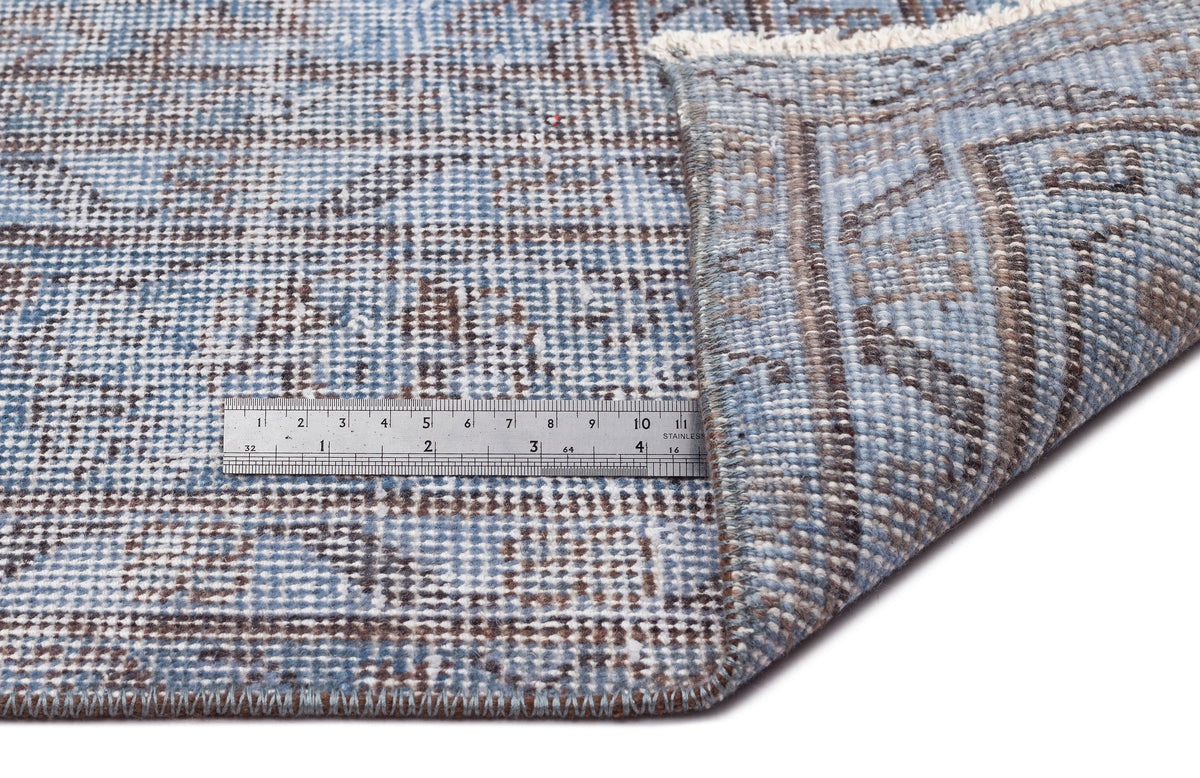 Blue Over Dyed Vintage Rug 5&#39;5&#39;&#39; x 10&#39;3&#39;&#39; ft 164 x 312 cm