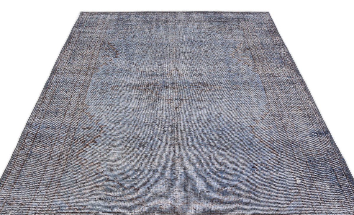Blue Over Dyed Vintage Rug 5&#39;5&#39;&#39; x 10&#39;3&#39;&#39; ft 164 x 312 cm