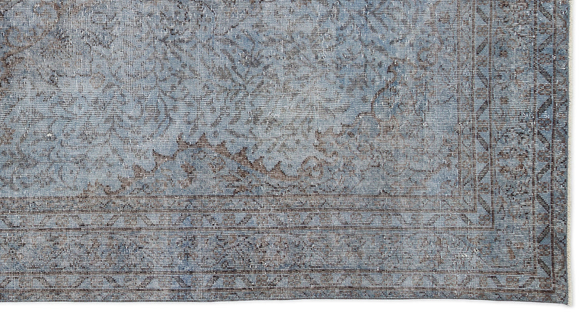 Blue Over Dyed Vintage Rug 5&#39;5&#39;&#39; x 10&#39;3&#39;&#39; ft 164 x 312 cm