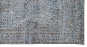 Blue Over Dyed Vintage Rug 5'5'' x 10'3'' ft 164 x 312 cm