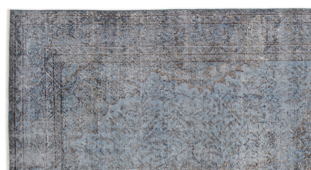 Blue Over Dyed Vintage Rug 5&#39;5&#39;&#39; x 10&#39;3&#39;&#39; ft 164 x 312 cm