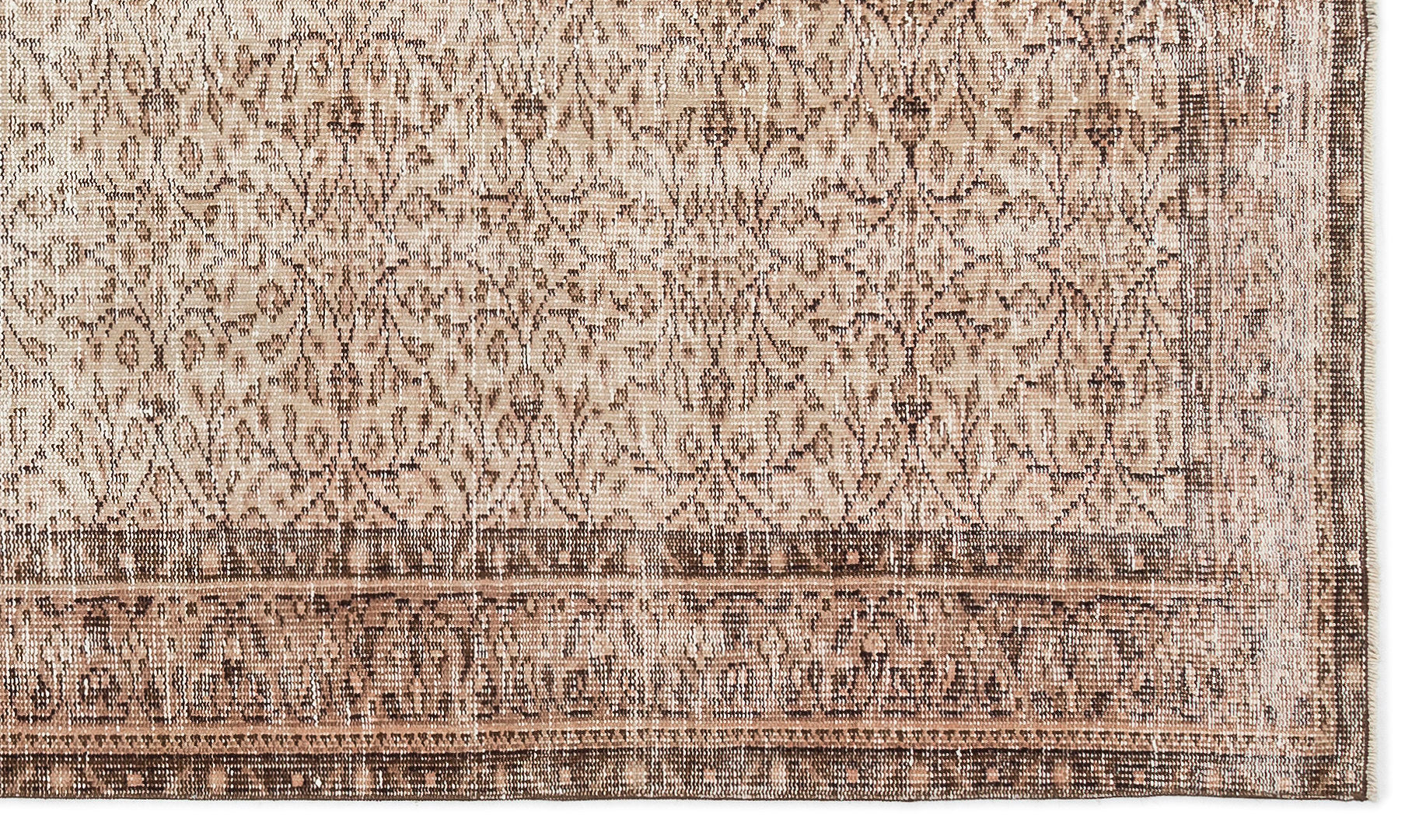 Beige Over Dyed Vintage Rug 5'3'' x 8'10'' ft 161 x 270 cm