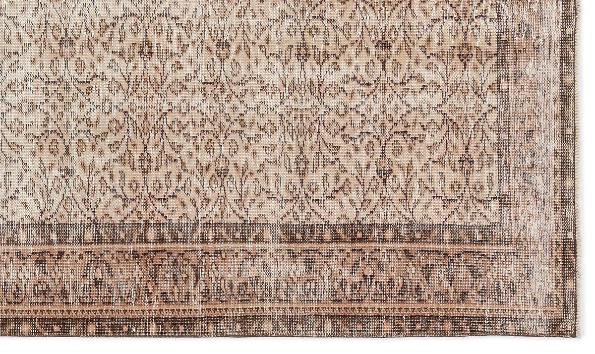 Beige Over Dyed Vintage Rug 5&#39;3&#39;&#39; x 8&#39;10&#39;&#39; ft 161 x 270 cm
