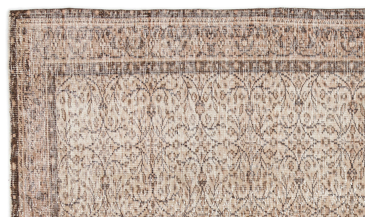 Beige Over Dyed Vintage Rug 5&#39;3&#39;&#39; x 8&#39;10&#39;&#39; ft 161 x 270 cm