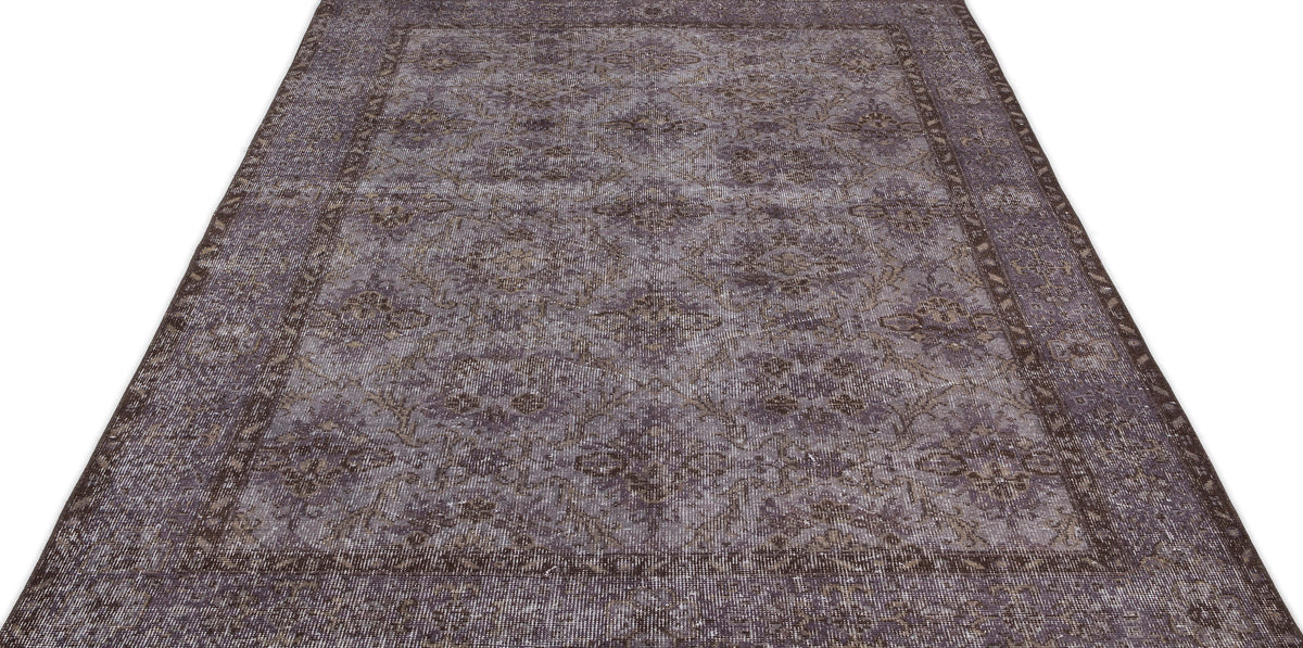 Gray Over Dyed Vintage Rug 5&#39;7&#39;&#39; x 9&#39;4&#39;&#39; ft 171 x 284 cm