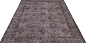 Gray Over Dyed Vintage Rug 5'7'' x 9'4'' ft 171 x 284 cm