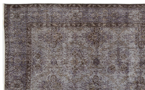 Gray Over Dyed Vintage Rug 5'7'' x 9'4'' ft 171 x 284 cm