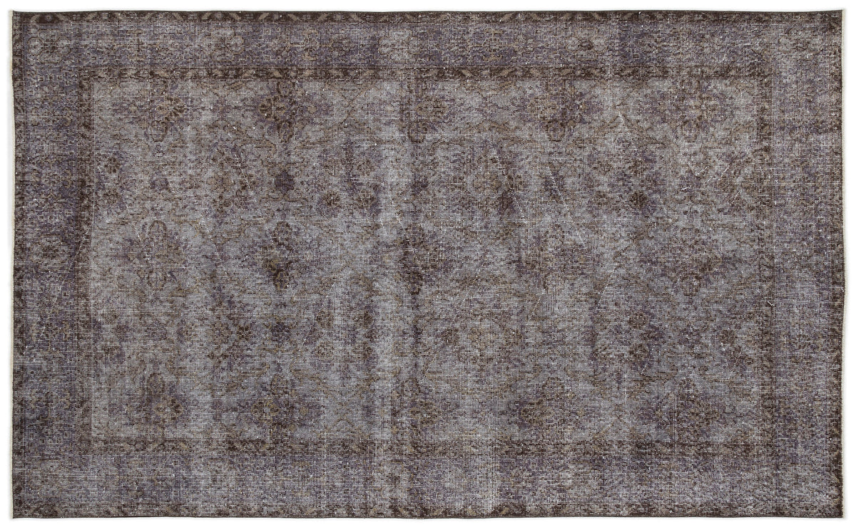 Gray Over Dyed Vintage Rug 5&#39;7&#39;&#39; x 9&#39;4&#39;&#39; ft 171 x 284 cm