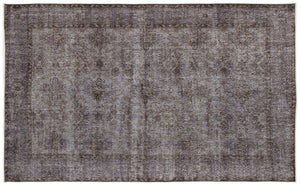 Gray Over Dyed Vintage Rug 5'7'' x 9'4'' ft 171 x 284 cm
