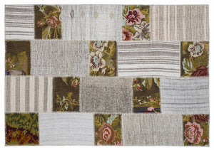 Karabakh Over Dyed Kilim Patchwork Unique Rug 5'3'' x 7'7'' ft 160 x 230 cm